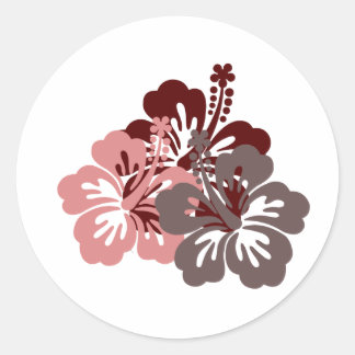 coola hibiscus runt klistermärke