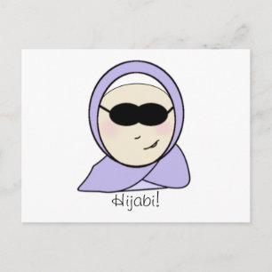 Coola Hijabi - muslimsk hijab-flicka islamic print Vykort
