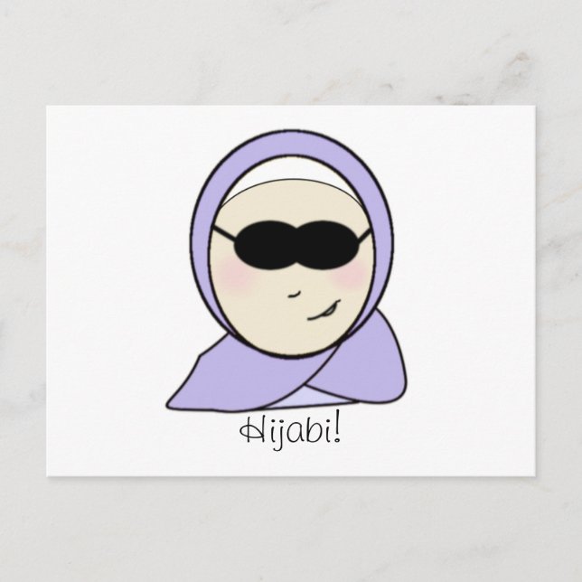 Coola Hijabi - muslimsk hijab-flicka islamic print Vykort (Framsida)