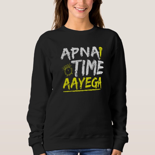 Coola Hindi Slogan Apna Time Aayega T Shirt (Framsida)