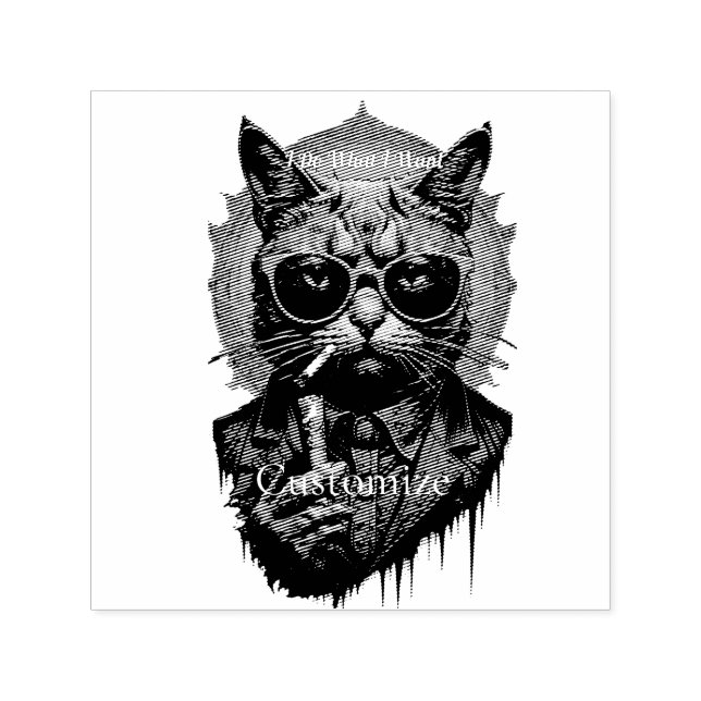 Coola Hip Cat Thunder_Cove Självfärgande Stämpel (Design)