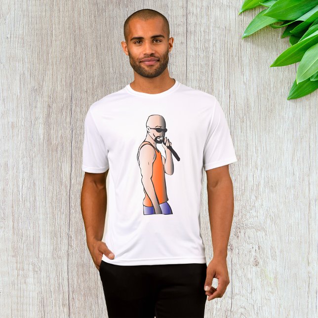 Coola Hip hop Bald Guy Singer med mikrofon T Shirt (Skapare uppladdad)