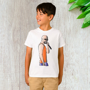 Coola Hip hop Bald Guy Singer med mikrofon T Shirt