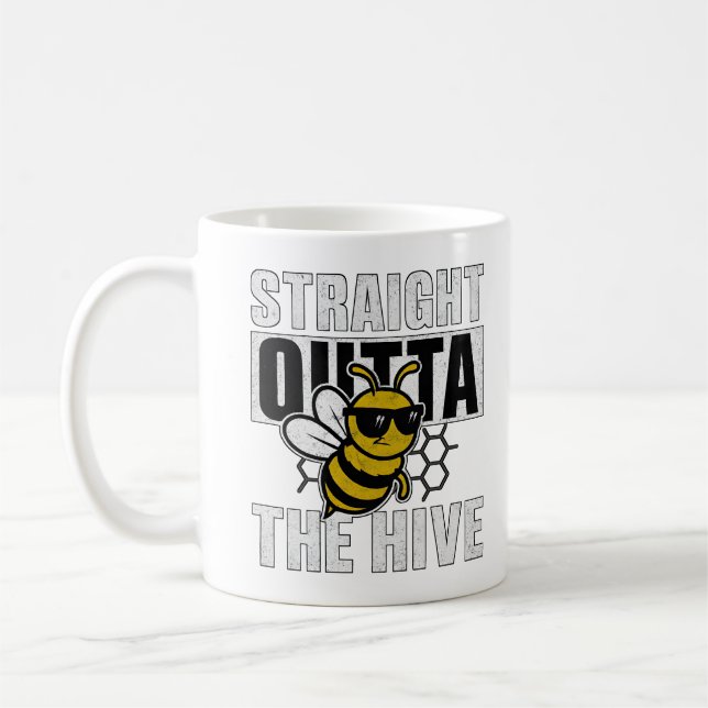 Coola Hip hop Bee Graphic Art Kaffemugg (Vänster)