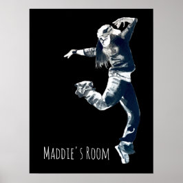 Coola hip hop dancer Girl namn Poster