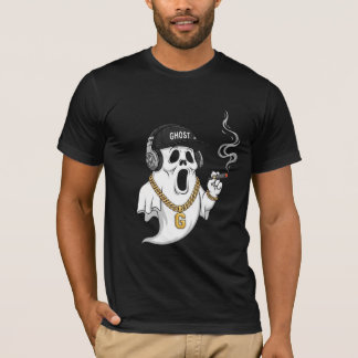 Coola Hip hop Ghost med Guld chain and Cigar T Shirt