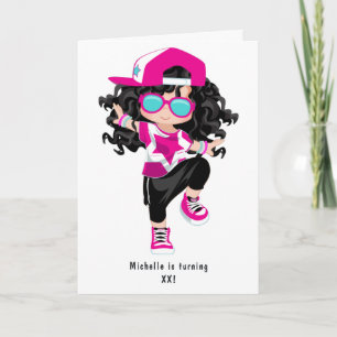 Coola Hip hop Rap Girl Födelsedagsfest Photo Inbjudan