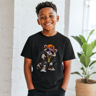 Coola Hip Hop Tvättbjörn Streetwear Roligt T Shirt
