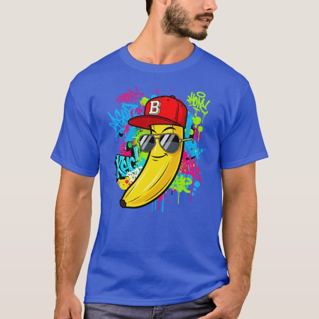 Coola Hip-Skutt Banana Graffiti Art T Shirt (Framsida)
