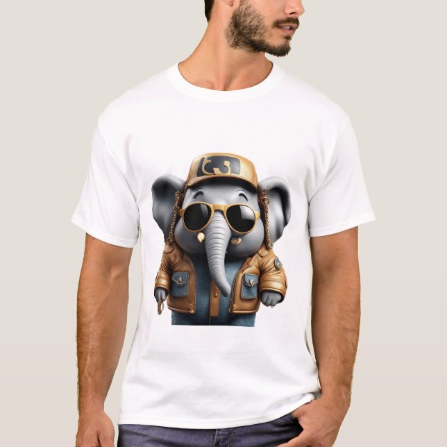 Coola, Hip, Trendig Elephant T Shirt (Framsida)