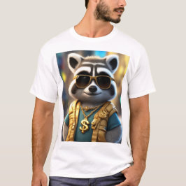 Coola, Hip, Trendig Fluffy Raccoon T Shirt