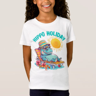Coola hippo på sol lounger t shirt