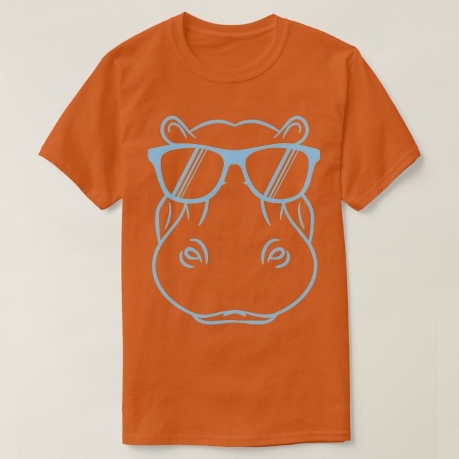Coola Hippopotamus Cute Hippo W Solglasögon Design T Shirt (Design framsida)