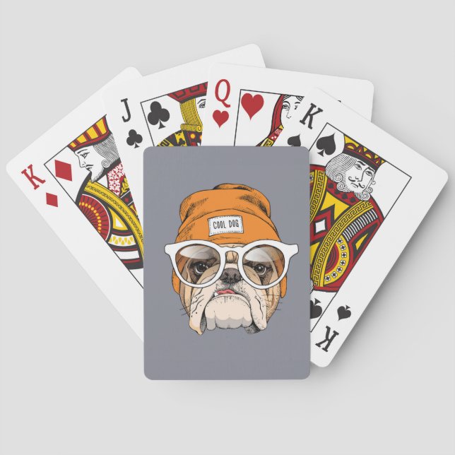 Coola Hipster Bulldog Casinokort (Baksidan)