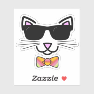 Coola Hipster Cat Bow Tie Klistermärken