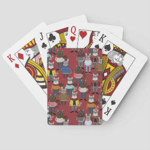 Coola Hipster Cat Mönster Casinokort