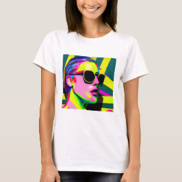 Coola Hipster Dam i solglasögon Modern Art T Shirt