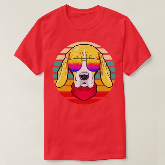 Coola Hipster Hund Retro Stil T Shirt (Design framsida)