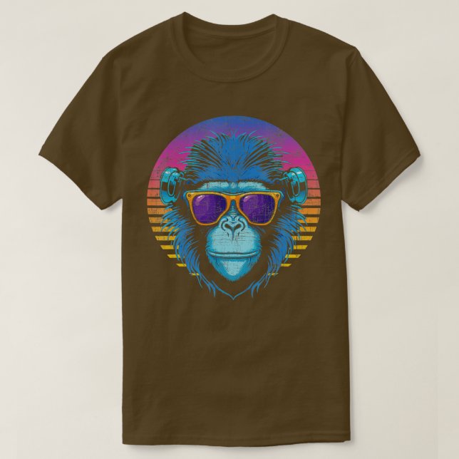 Coola Hipster Monkey Primate Jungle Safari Zoo Ani T Shirt (Design framsida)