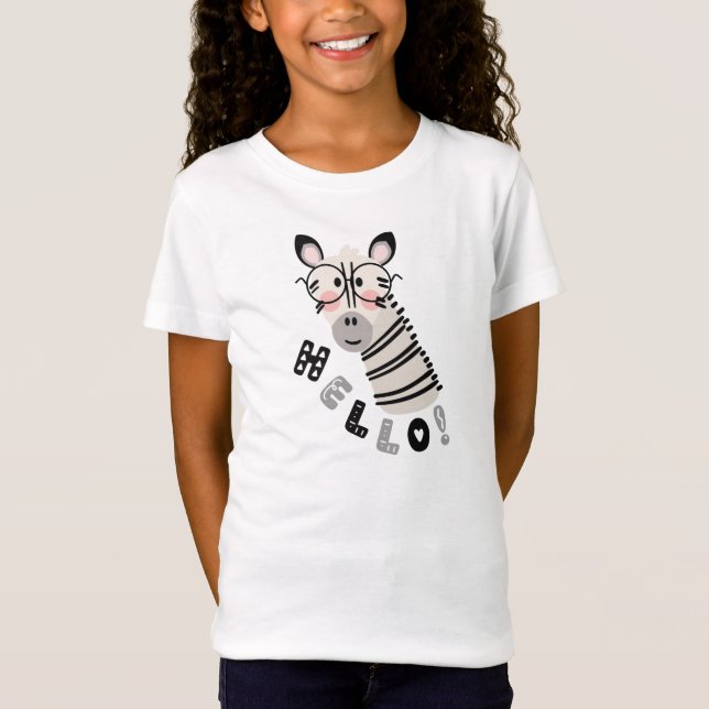 Coola Hipster Tecknad Zebra T Shirt (Framsida)