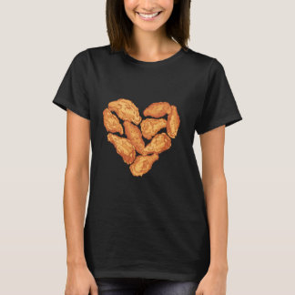Coola hjärtan kärlek friterad kyckling roliga kyck t shirt