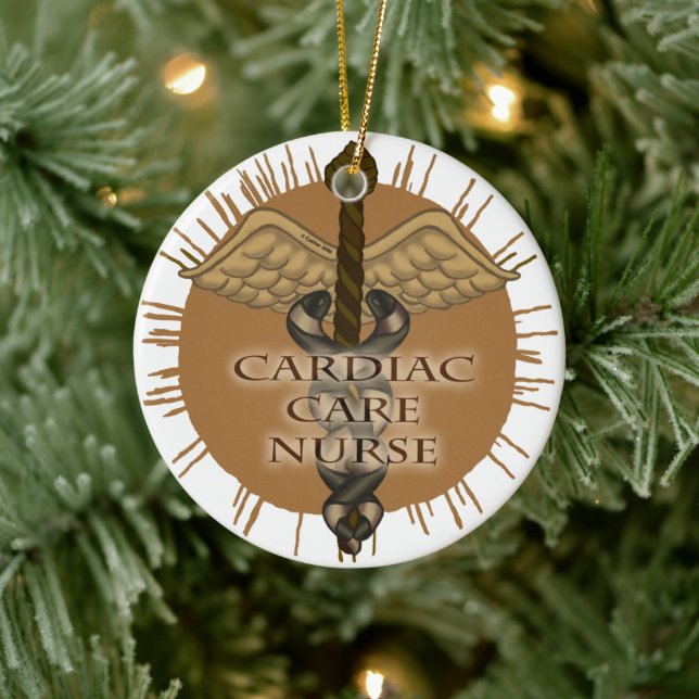Coola Hjärtat Nurse Caduceus ornament (Träd)