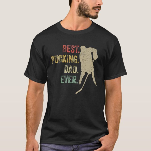 Coola Hockey Pappa Gift Funny Best Pucking Pappa n T Shirt (Framsida)