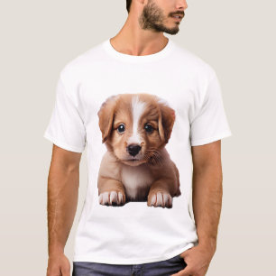 Coola, höft, Trendig Fluffy Puppy T Shirt