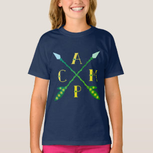coola höftflickor pojkar campingpilar formar blått t shirt