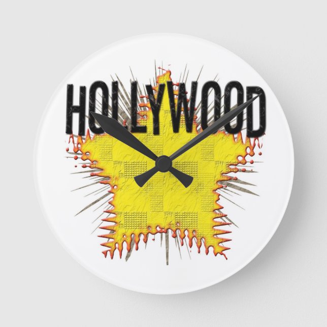Coola Hollywood Clock! Rund Klocka (Framsida)