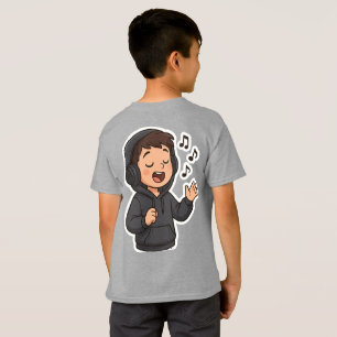 Coola Hoodie Boy Singing Sticker 🎧 Music Älskar T Shirt