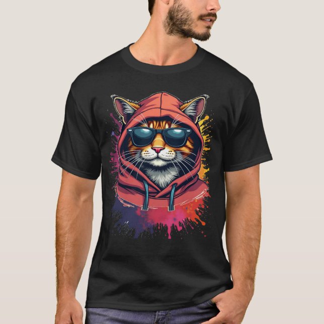 Coola Hoodie Cat Urban Streetwear Tee (Framsida)