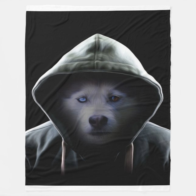 Coola Hoodie Husky Älskare| Funny GTS Husky Owner Fleecefilt (Framsidan)