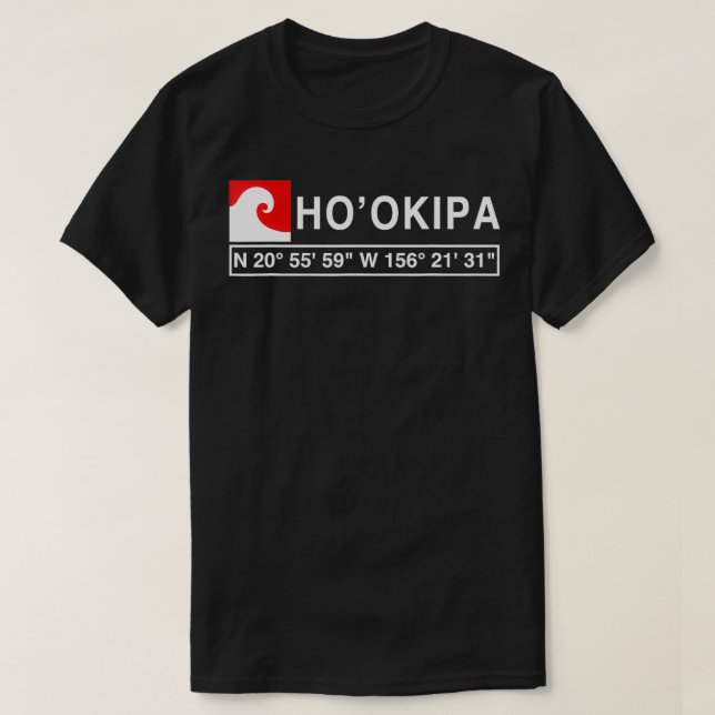 COOLA HOOKIPA SURFA T MED GPS-KOORDINATER SHIRT (Design framsida)