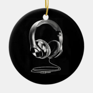 Coola Hörlurar design För manar Kvinnor DJ Music Julgransprydnad Keramik