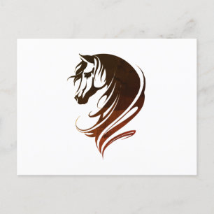 Coola Horse Head Silhouette-uppspelningskort Vykort