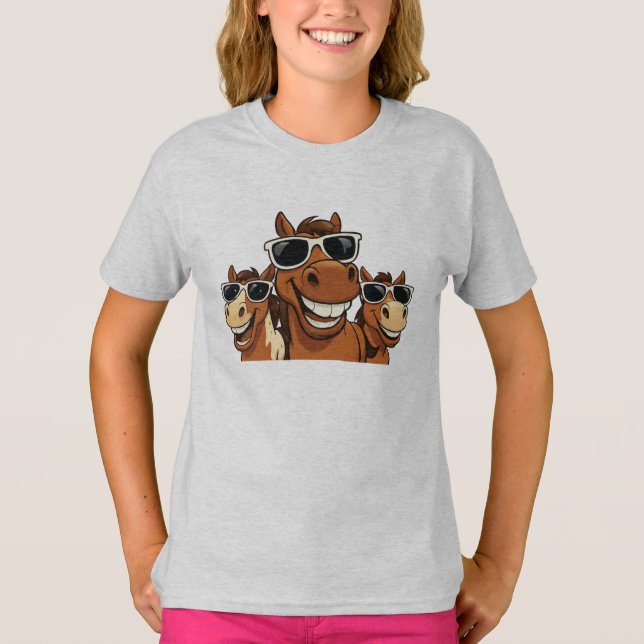 Coola Horse med Shades T-Shirt (Framsida)