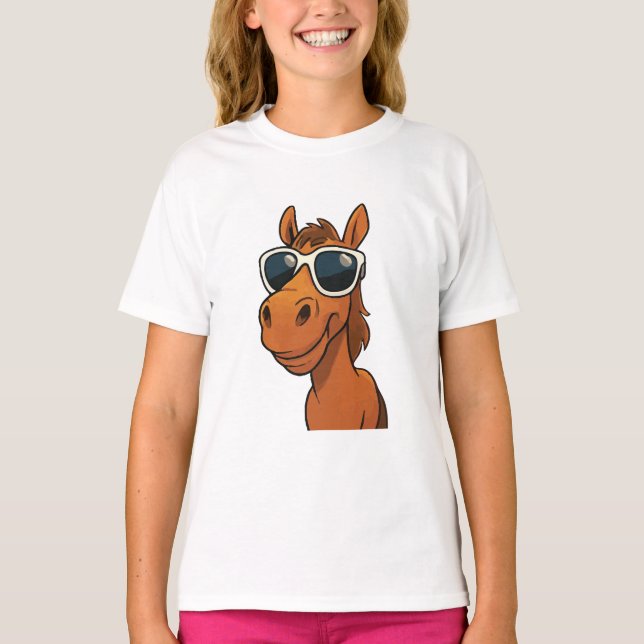 Coola Horse med Shades T Shirt (Framsida)