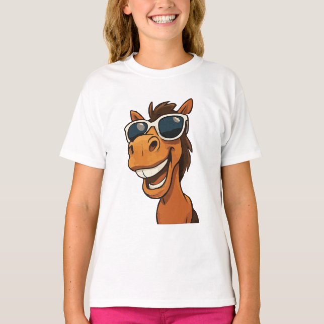 Coola Horse med Shades T Shirt (Framsida)