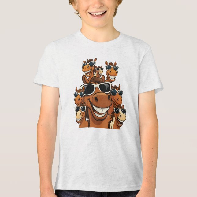 Coola Horse med Shades T-Shirt (Framsida)