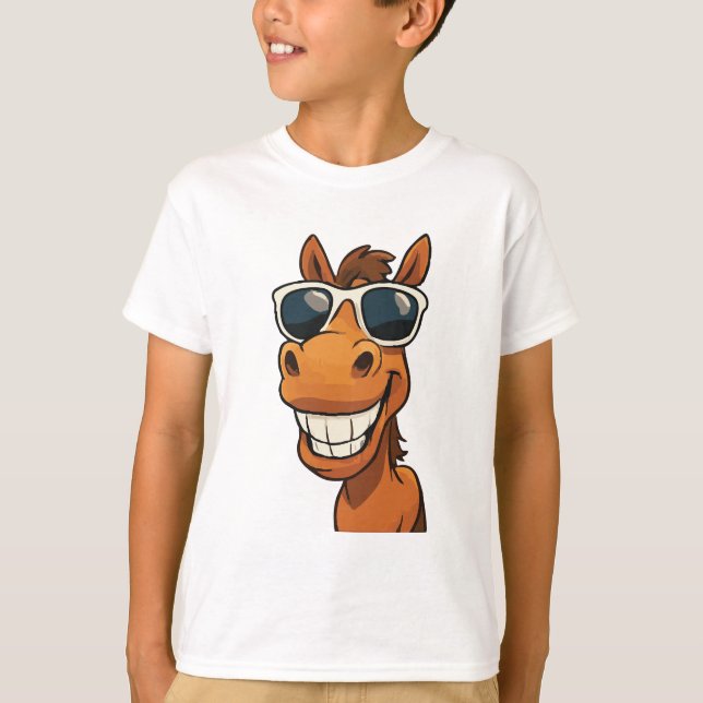 Coola Horse med Shades T Shirt (Framsida)