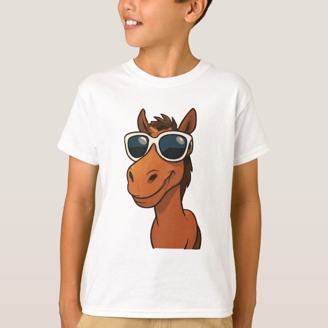 Coola Horse med Shades T Shirt (Framsida)