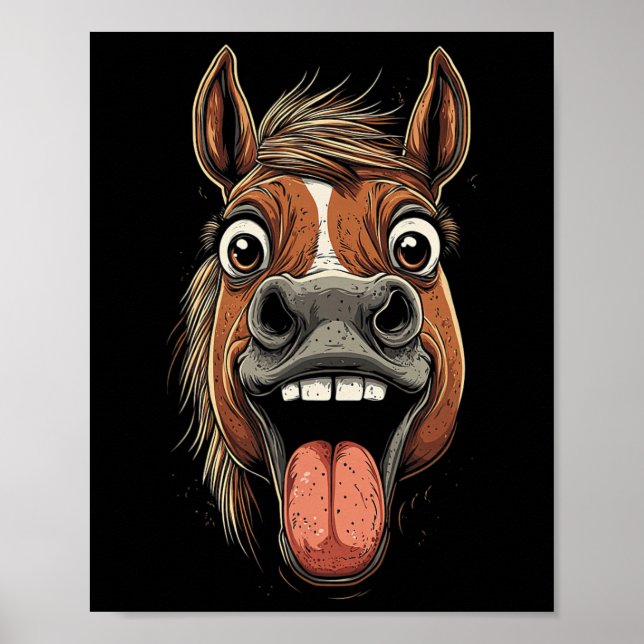 Coola Horse som visar Tunga Horses Riding på Horse Poster (Framsidan)