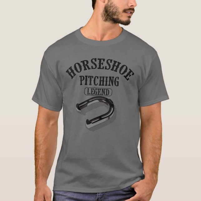 Coola Horseshoe Pitching Legend | Lustigt spel T Shirt (Framsida)