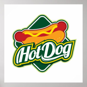 coola hotdog-försäljare mat poster