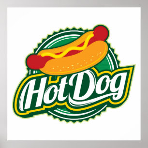coola hotdog-försäljare mat poster