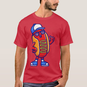 Coola Hotdog med solglasögon och Tecknad T Shirt