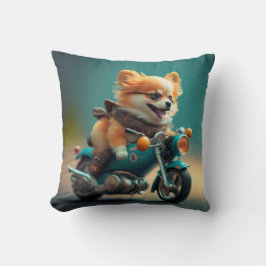 Coola hund biker som kör cyklar söta dekorativ kud kudde