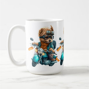 Coola hund biker, söt Yorkshire-hund-chaufför Kaffemugg