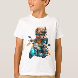 Coola hund biker, söt Yorkshire-hund-chaufför T Shirt
